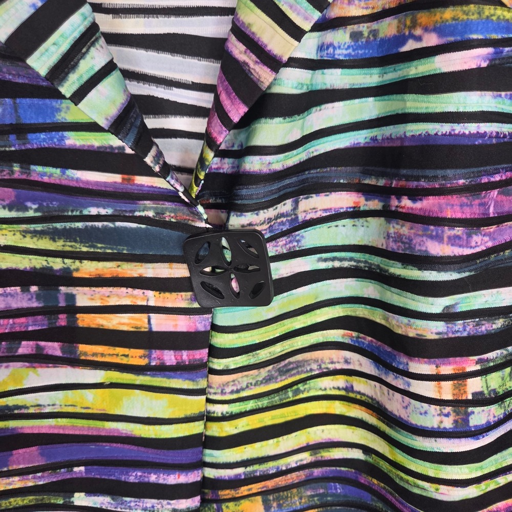 Joseph Ribkoff Abstract Stripe Jacket Open Front Textured Career Artwear 16 - Picture 7 of 7